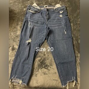 Nicole Miller Distressed Blue Boyfriend Jeans